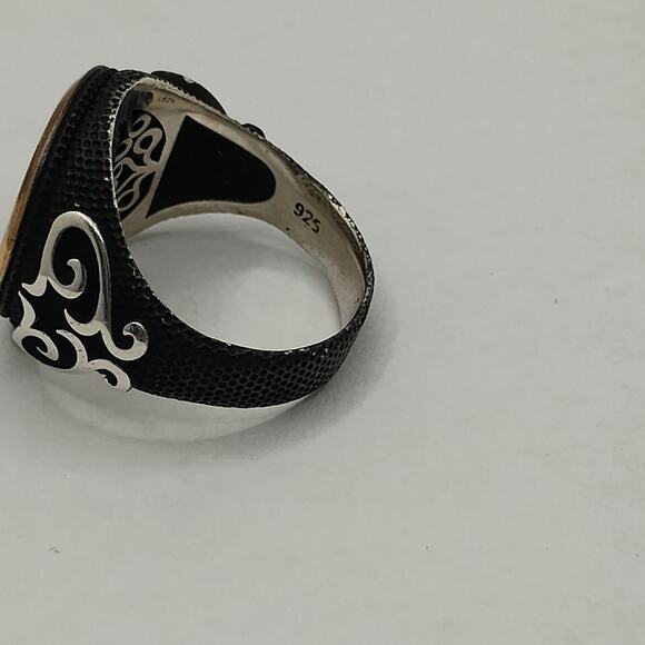 Sterling Silver Matt Black Eagle Ring sz 9 - Picture 4 of 6